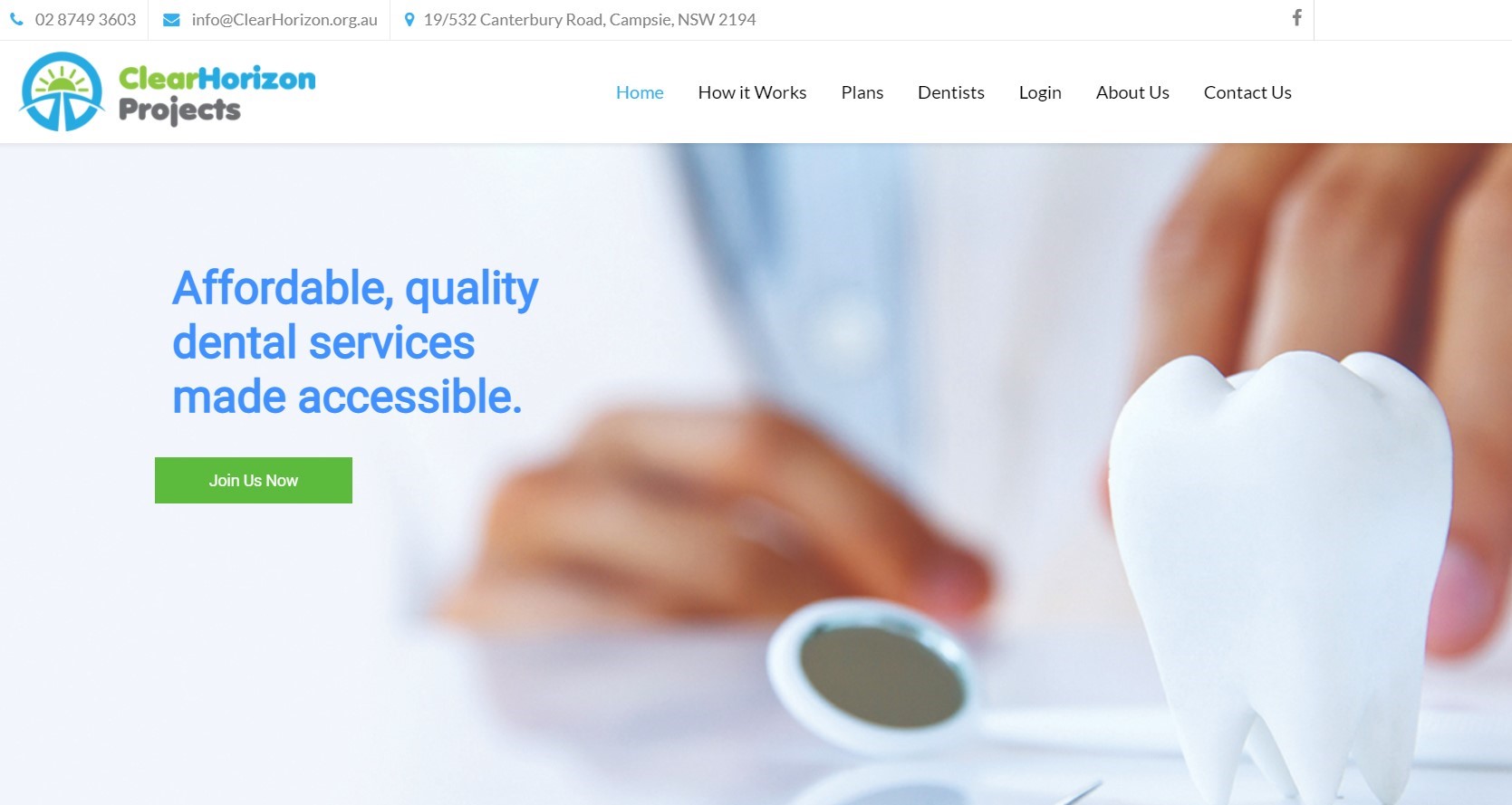 Screen shot for Clear Horizon website